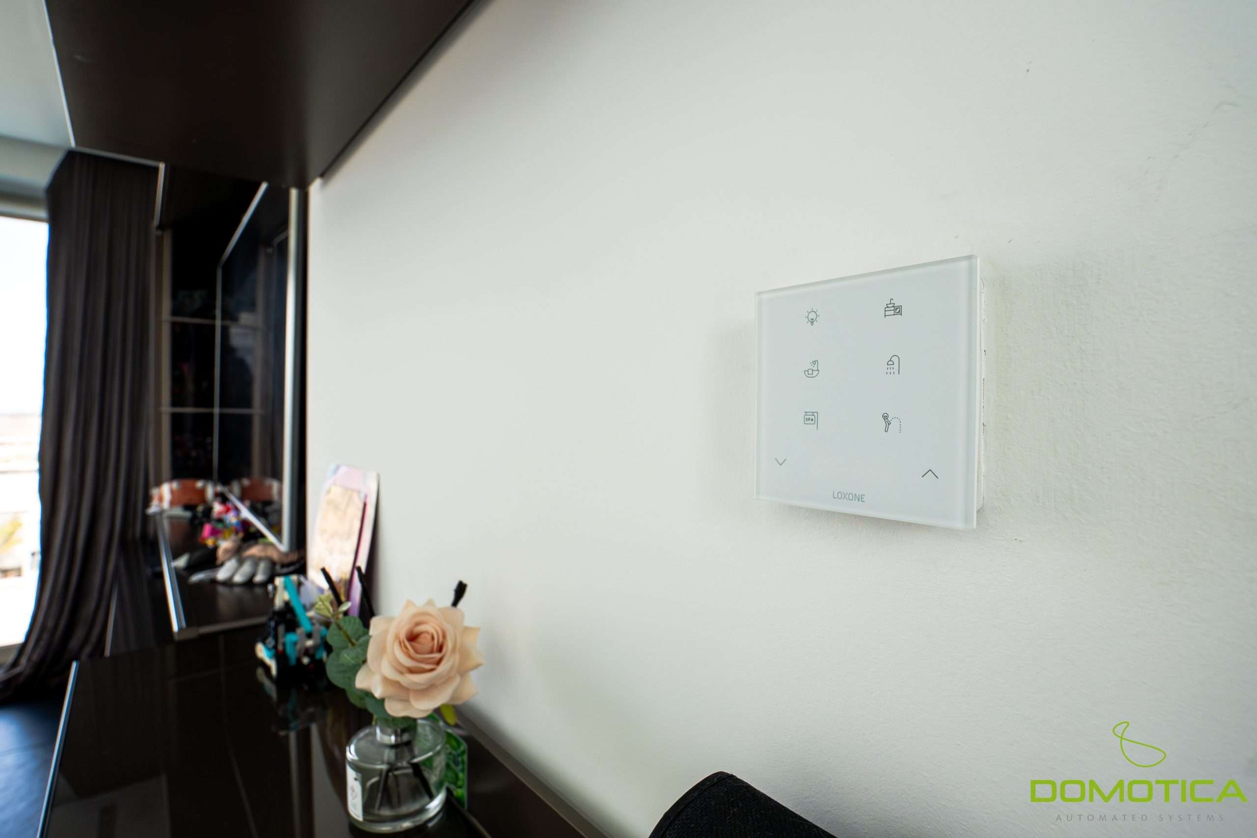 Domotica integrated wall control in a completed residence