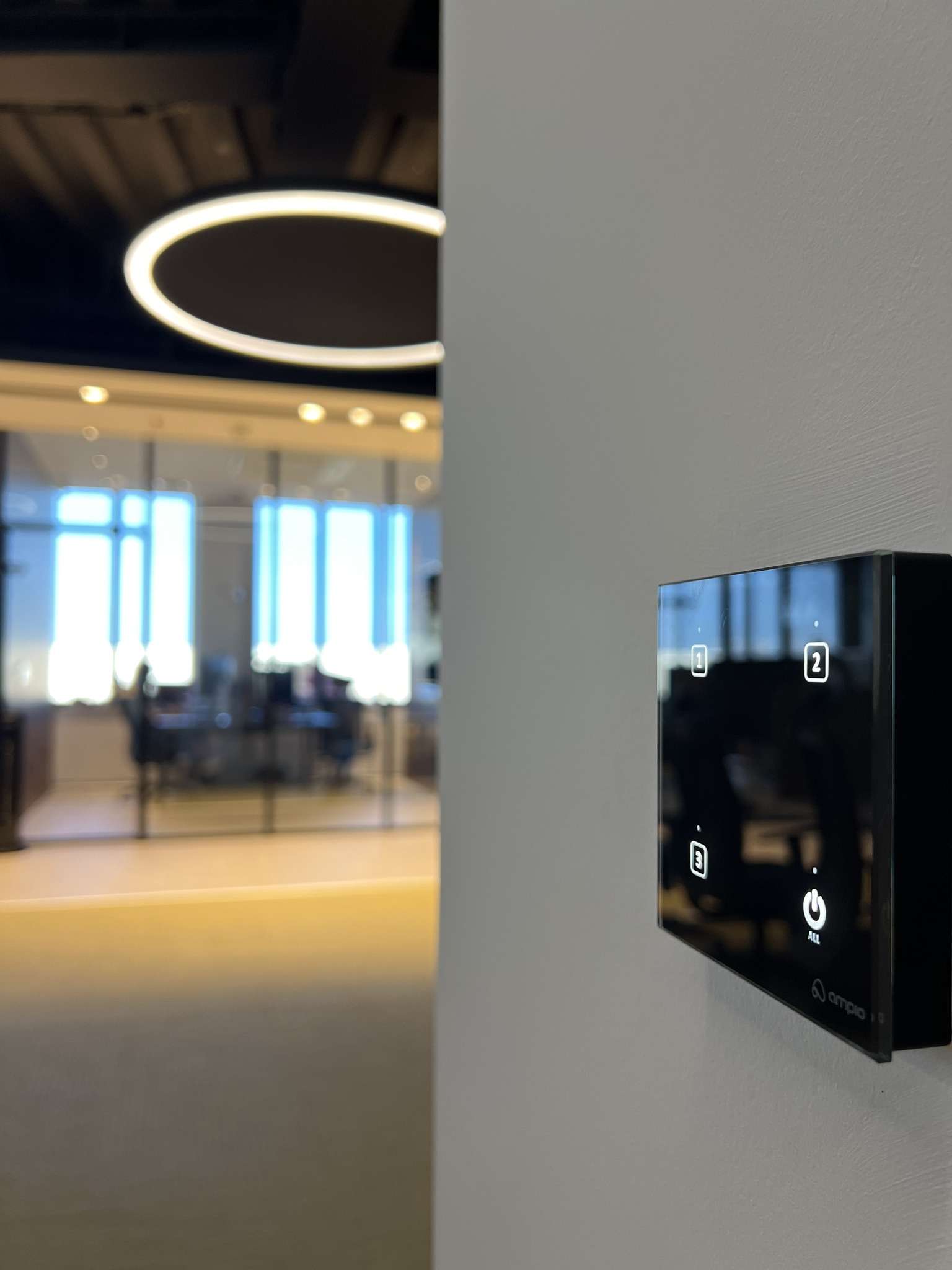 Architectural wall controller installed in the Tigné office